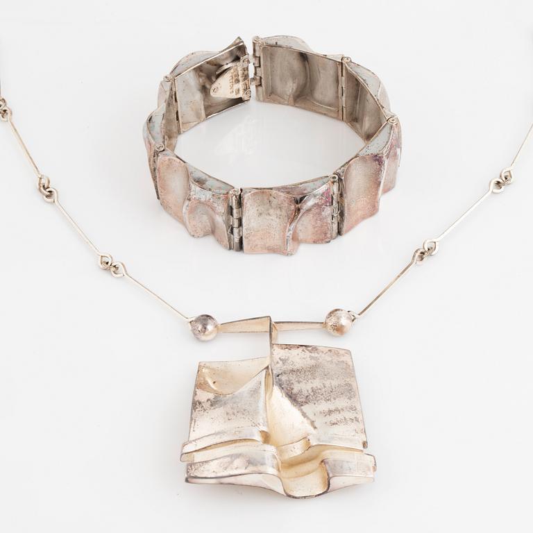 A silver necklace and bracelet, Lapponia and Sirokoru.