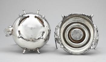 TEKANNA på RECHAUD, nysilver, Ryssland, 1900-talets början.