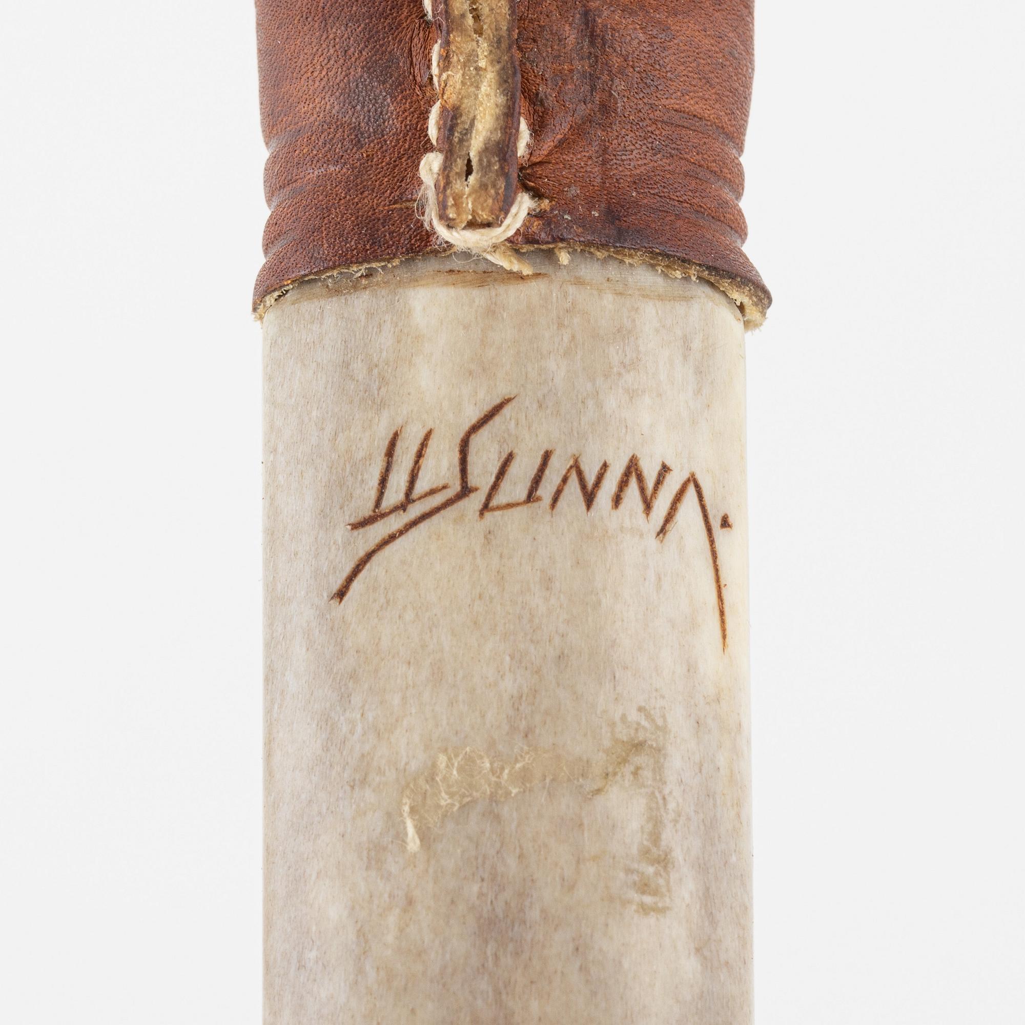 Lars Levi Sunna, a reindeer horn knife, signed.