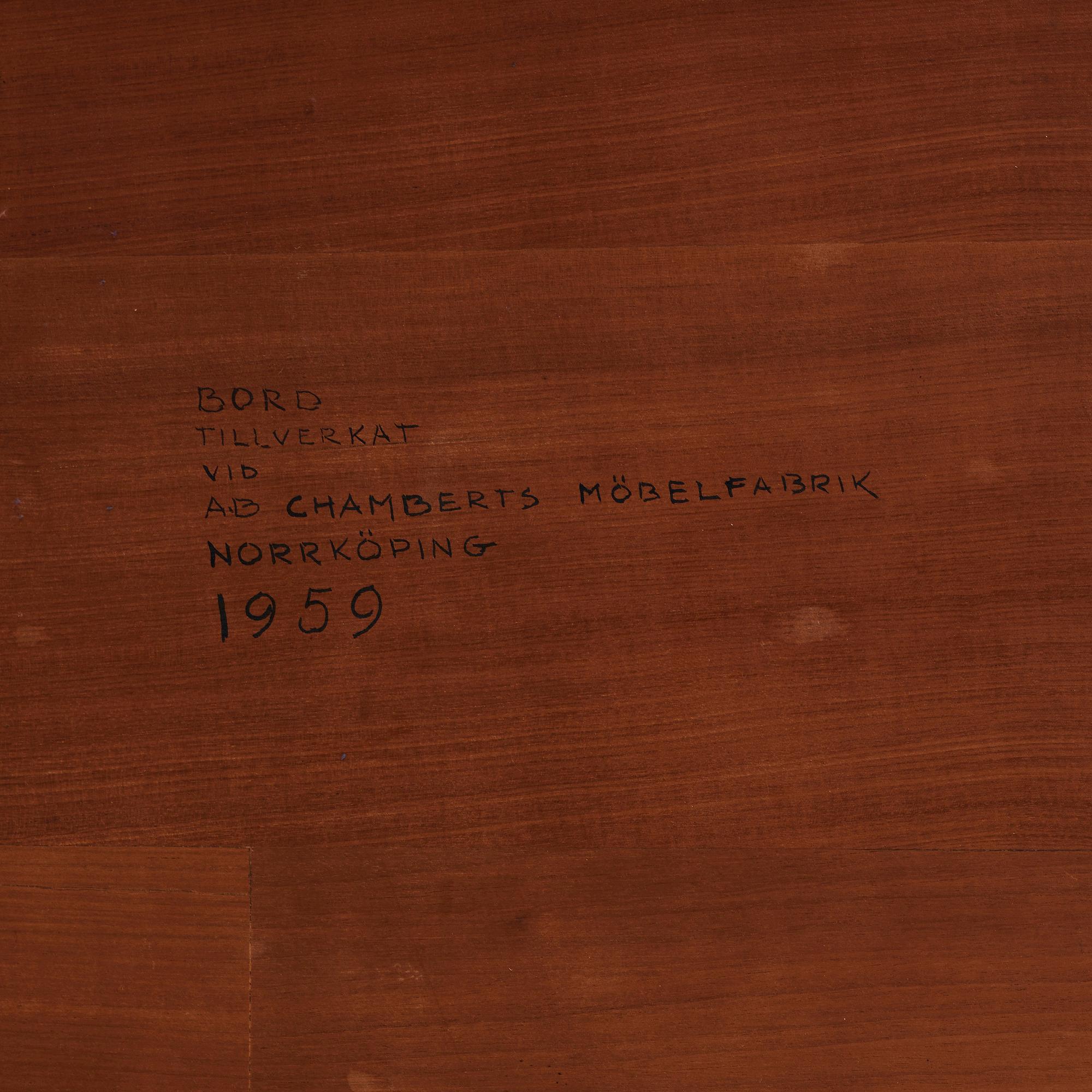 Erik Chambert, table, by AB Chamberts Möbelfabrik, Norrköping, Sweden 1959.