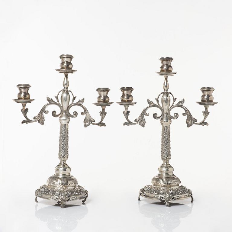 Kandelabrar, ett par, silver, 1900-tal.