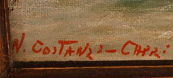 N CONSTANZ, olja på pannå, signerad.