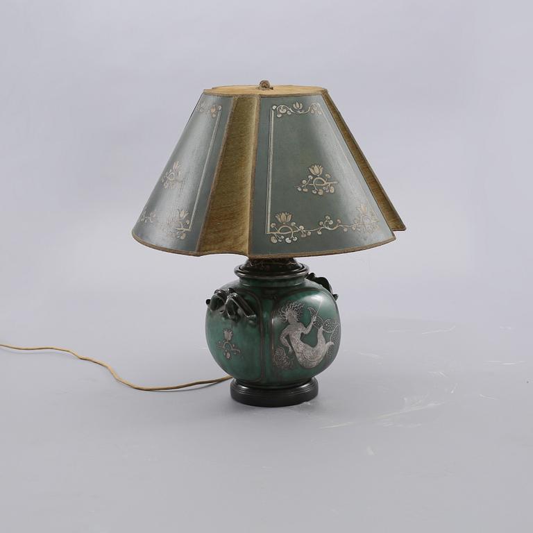 BORDSLAMPA, stengods, troligen "Argenta", Wilhelm Kåge, Gustavsberg, omkring 1900-talets mitt.