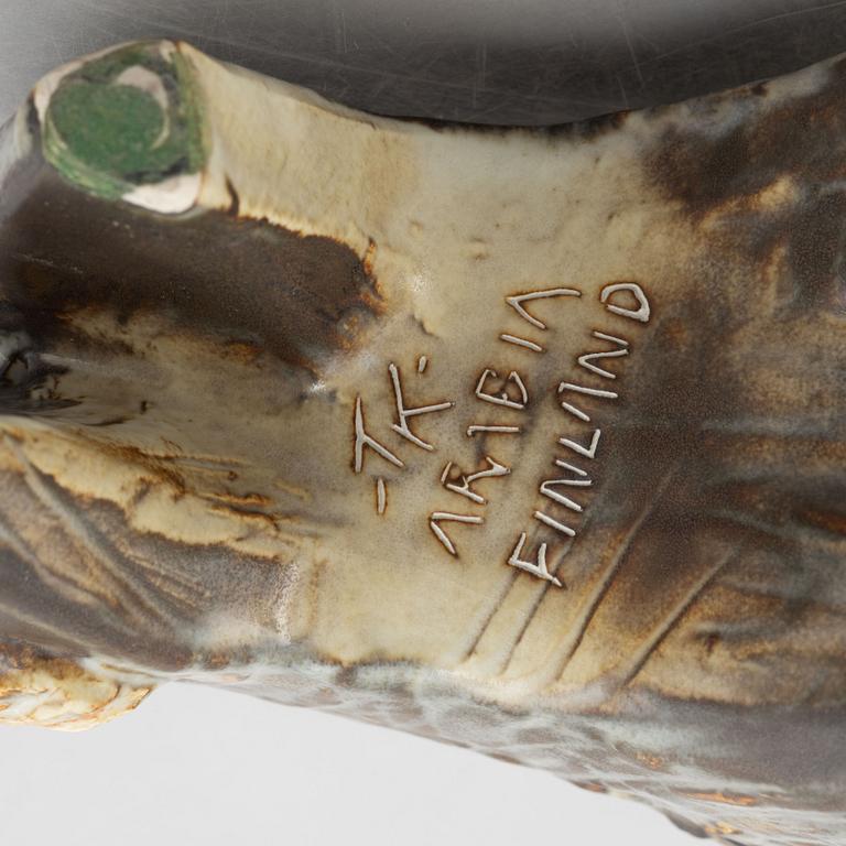 Taisto Kaasinen, a "Bison" stoneware figurine, Arabia, Finland, 1962-80.