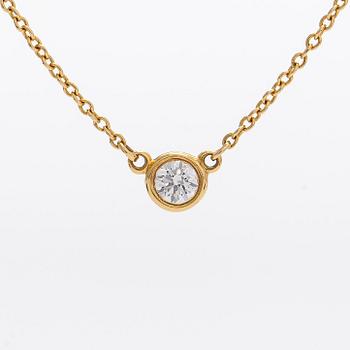 Tiffany & Co, Elsa Peretti, an 18K gold "Diamonds by the Yard" necklace with a brilliant-cut diamond.