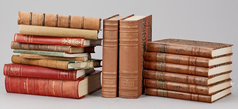 PARTI BÖCKER, 17 st, bl a "Svenska kulturbilder Del I-XII", av Sigurd Erixon och Sigurd Wallin, Stockholm 1932.