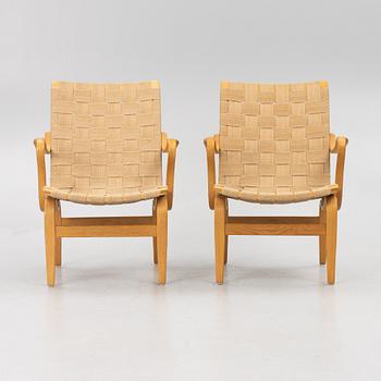 Bruno Mathsson, a pair of 'Eva' armchairs, Firma Karl Mathsson, Värnamo, 1973.