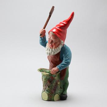 A ceramic gnome, first half of/mid 20th century.