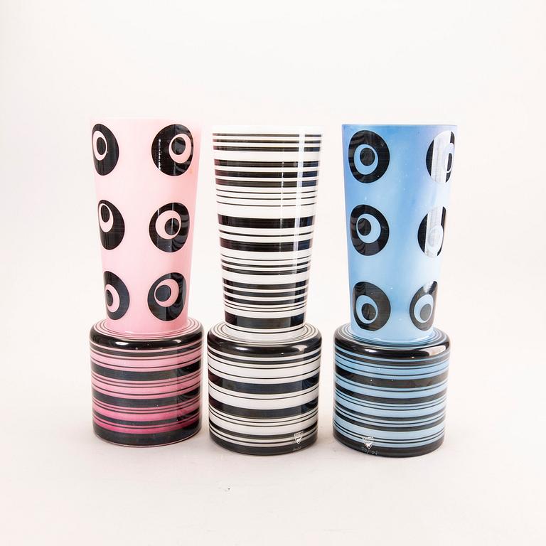 Per B Sundberg, vaser 3 st signerade Orrefors.