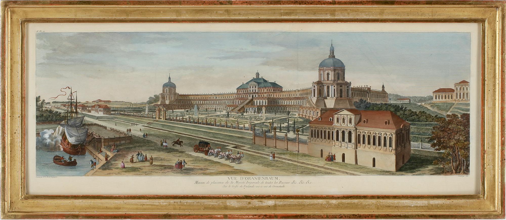 OKÄND KONSTNÄR. 2 st kolorerade kopparstick,  1700/1800-tal.