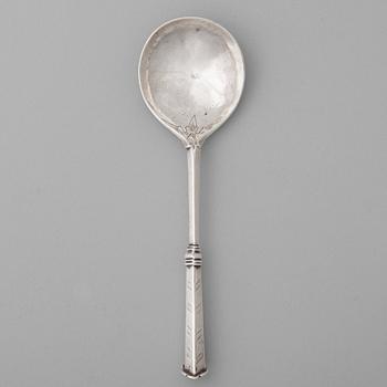 191. A possilbly Danish 17th century silver spoon, unmarked, dated 1654.