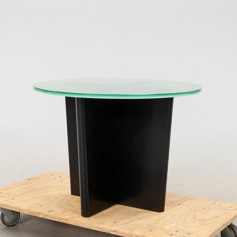 A glass and painted wood coffee table after Greta Magnusson Grossman for Firma Studio, Stockholm 1930's.