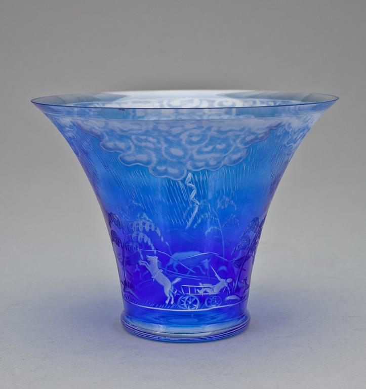 SKÅL, glas, "Åskväder", Edward Hald, Orrefors.