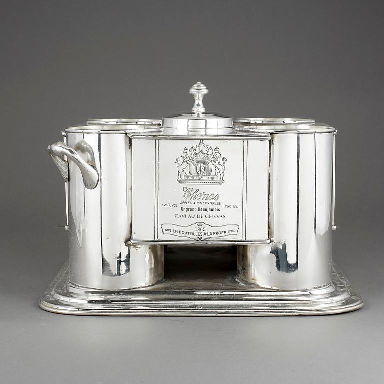 CHAMPAGNEKYLARE, för fyra flaskor, 1900-2000-tal.