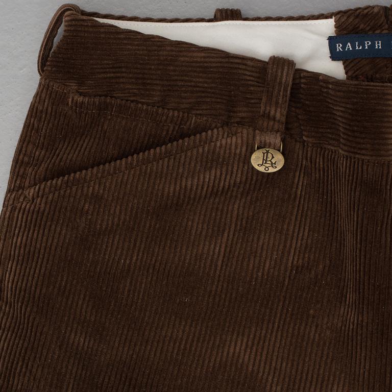 Three pair of trosers by Ralph Lauren.