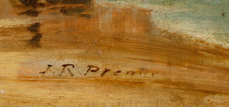 JOHN R. PRENTICE, olja på duk, signerad, England, 1800-tal.