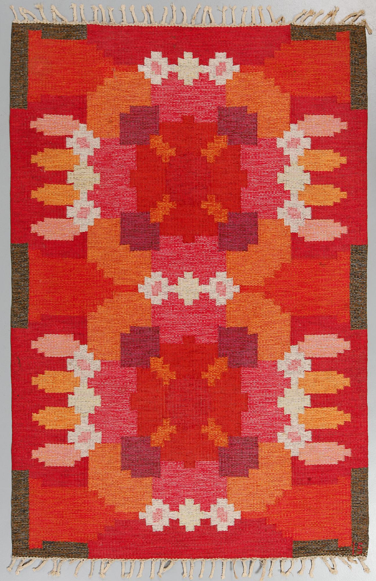 MATTA, rölakan, Ingegerd Silow, monogramsignerad IS, 1900-talets andra hälft, 206 x 136 cm.