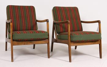 KARMSTOLAR, ett par, Peter Hvidt & Orla Mølgaard Nielsen, France & Daverkosen, Danmark, 1960-tal.