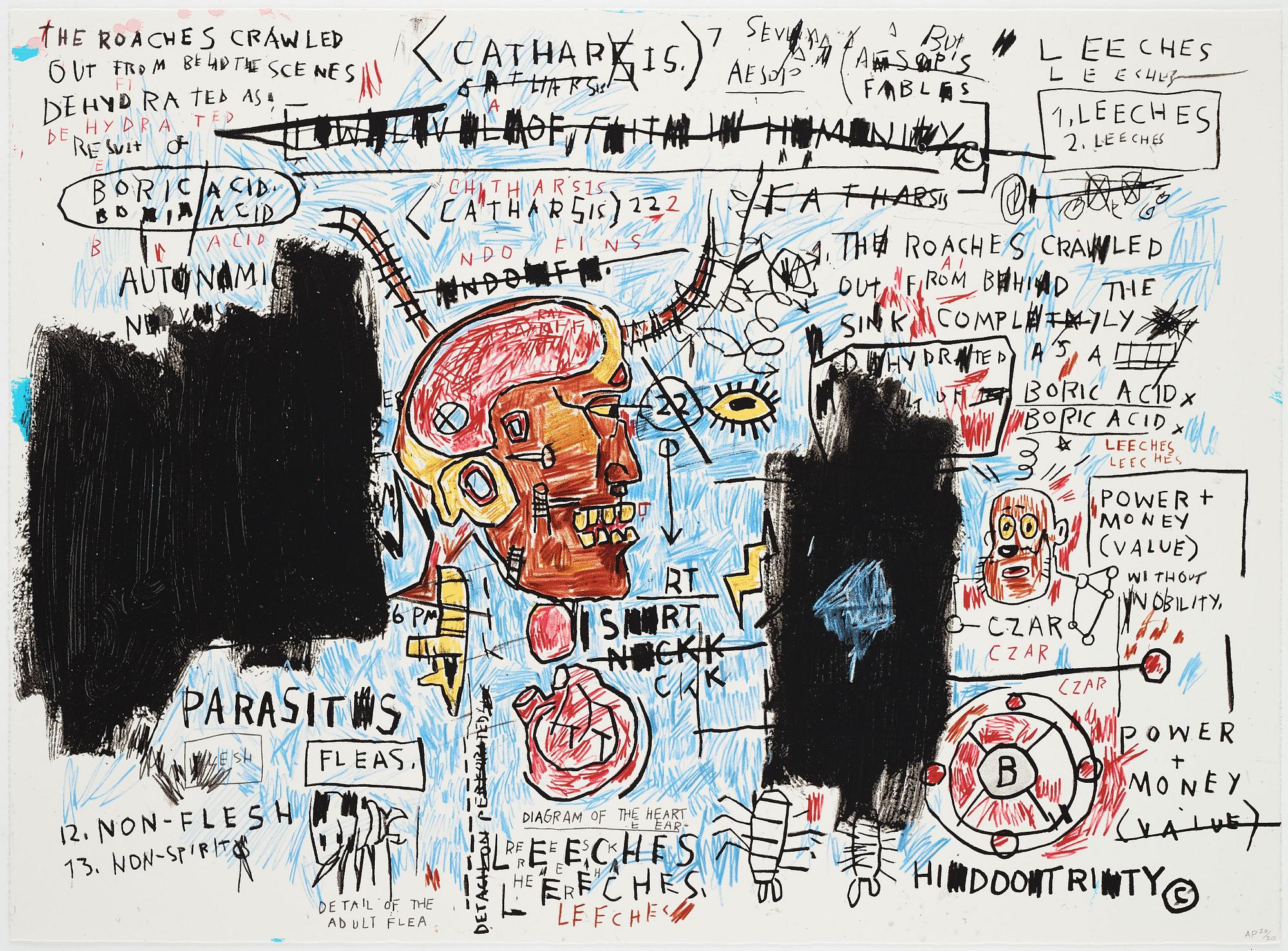 Jean-Michel Basquiat Efter, ”Ascent, Olympic, Leeches, and Liberty”.