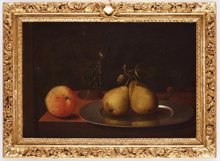 Axel Johan Fägerplan, Still life with glas, fruits and a plate.