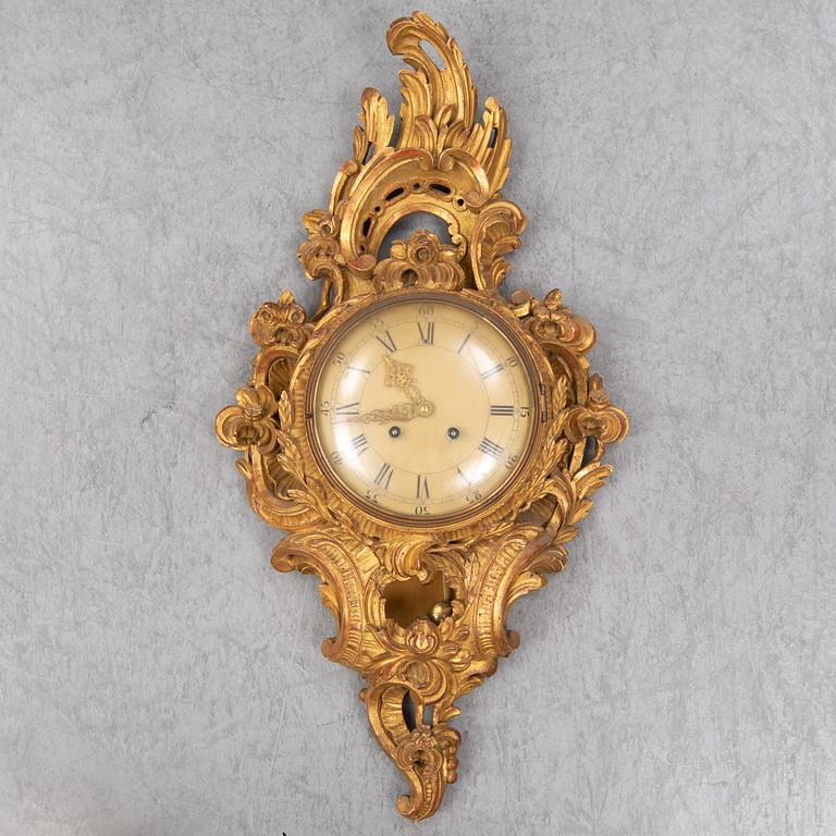 VÄGGPENDYL, rokokostil, Westerstrand, Töreboda, omkring 1900-talets mitt.