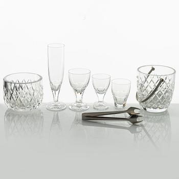 Edward Hald, a 51-piece 'Carolus' glass service, Orrefors, mid-20th Century.