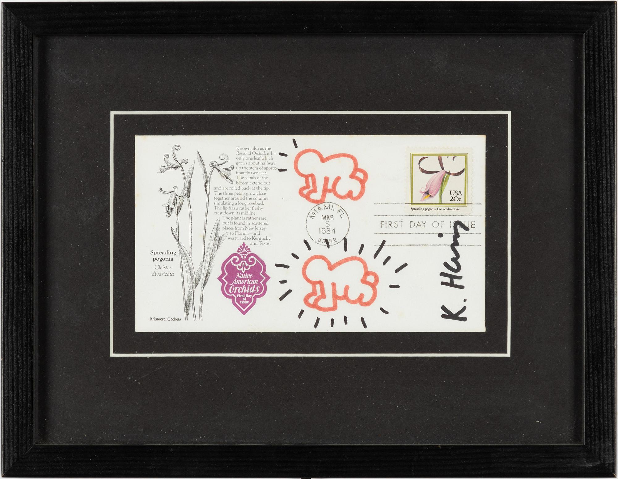 Keith Haring, Postcard "First Day of Issue".