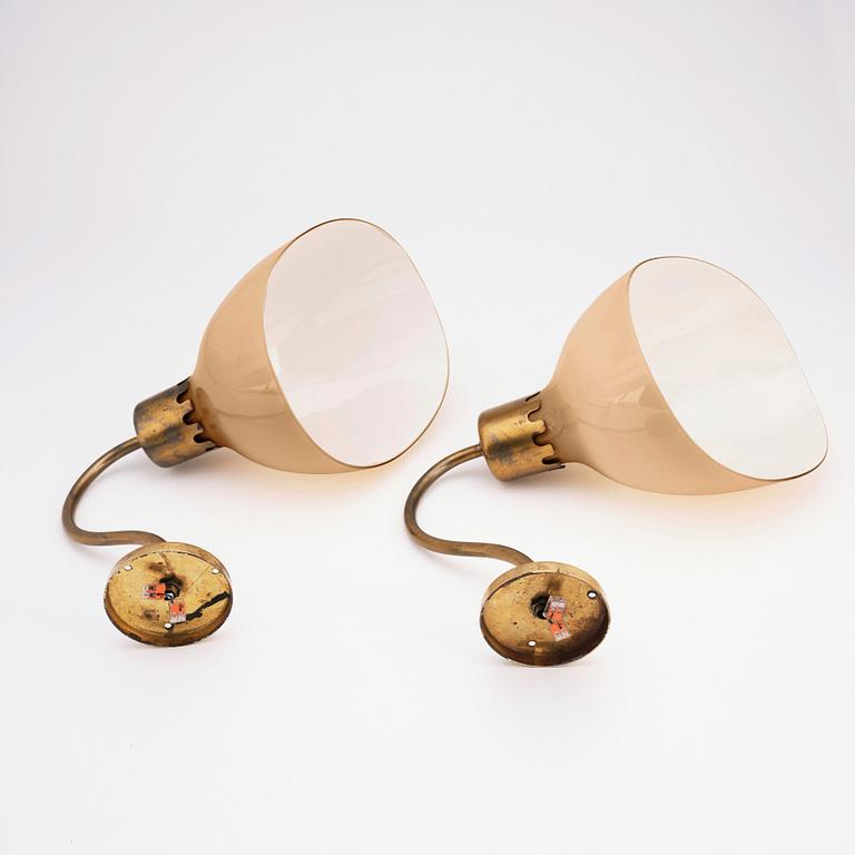 Harald Notini, a pair of large wall sconces, model '8566/A', Arvid Böhlmarks Lampfabrik, Sweden, 1940s.