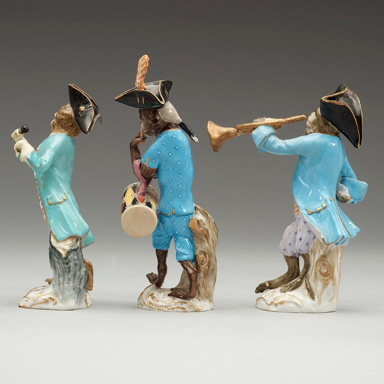 A monkey orchestra, "Affenkapelle", Meissen, late 19th Century.