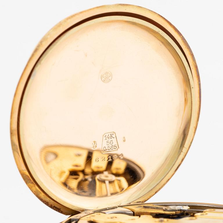 Pocket watch, hunter, minute repeater, 52 mm.