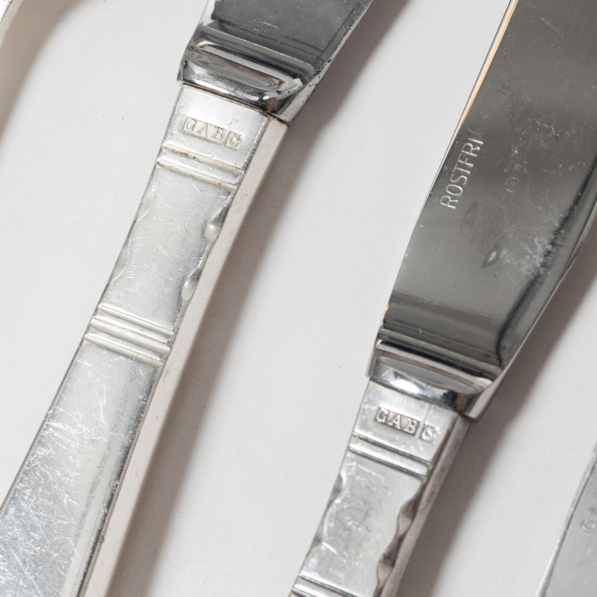 Jacob Ängman, bestickservis, 79 delar, silver, "Rosenholm" GAB, Eskilstuna, 1951-1990.