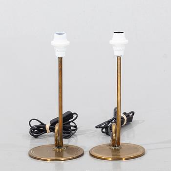 Table lamps, a pair, perhaps siemens, second half of the 20th century.