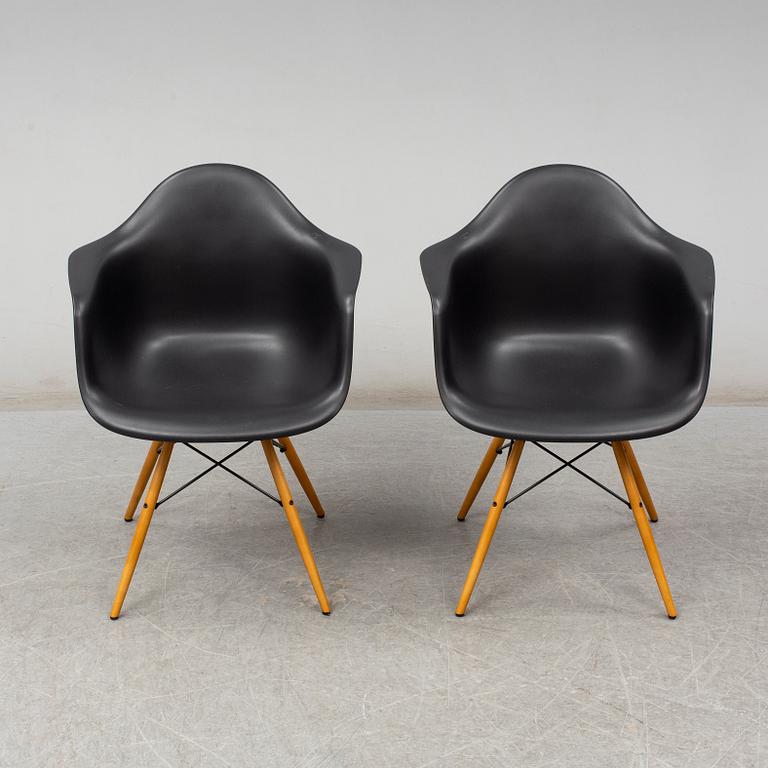 CHARLES & RAY EAMES, a pair of 'DAW' armchairs, Vitra, 2017.