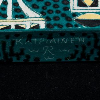 BIRGER KAIPIAINEN, KERAMIKRELIEF. Sign. Kaipiainen. Rörstrand. 1950-tal.
