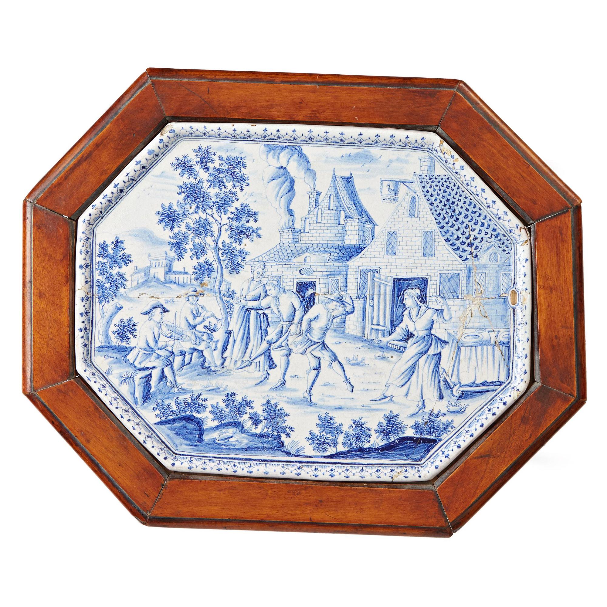A Swedish Rörstrand faience credence tray, 1740's.