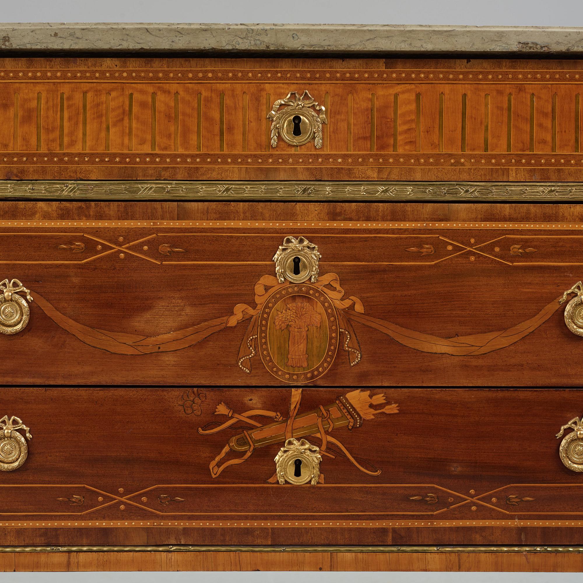 A Gustavian commode by N P Stenström (master in Stockholm 1781-1790), late 18th century, not signed.
