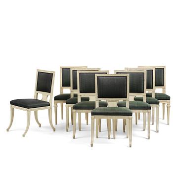 87A. A set of eight (6+2) klismos-chairs attributed to C. J. Wadström (master 1788-1816).