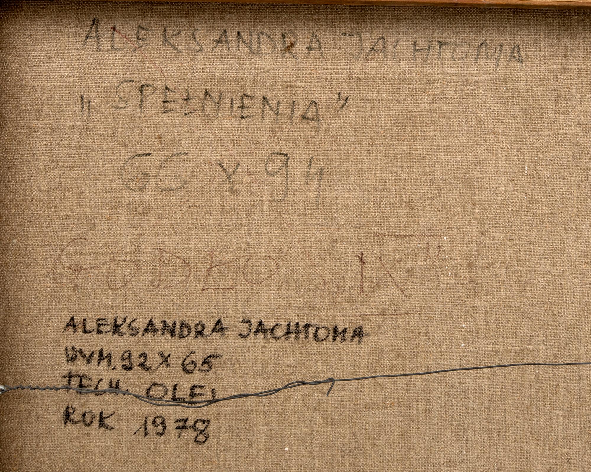 Aleksandra Jachtoma, Olja på duk, a tergo signerad o daterad 1978.