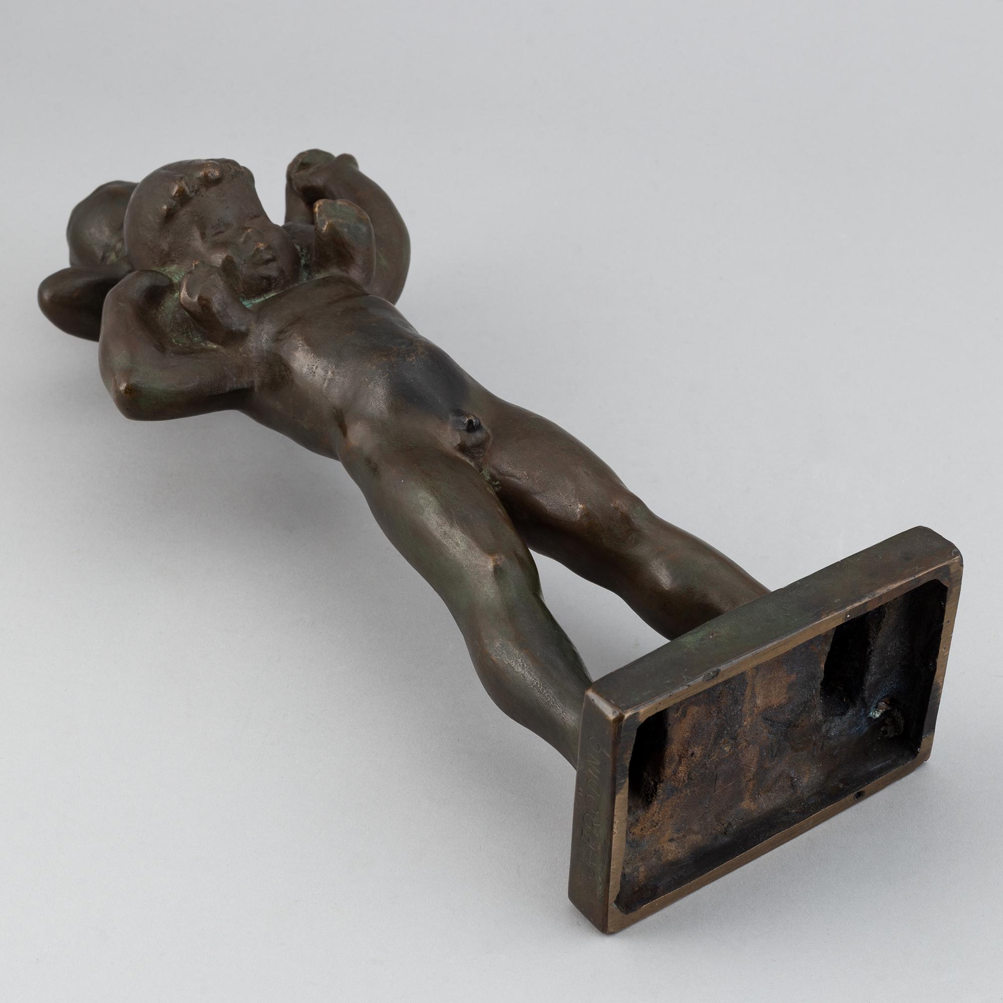 Jonas Fröding, sculpture. Signed. Bronze.
