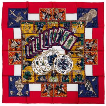 HERMÈS, a silk scarf 'Le Tarot'.