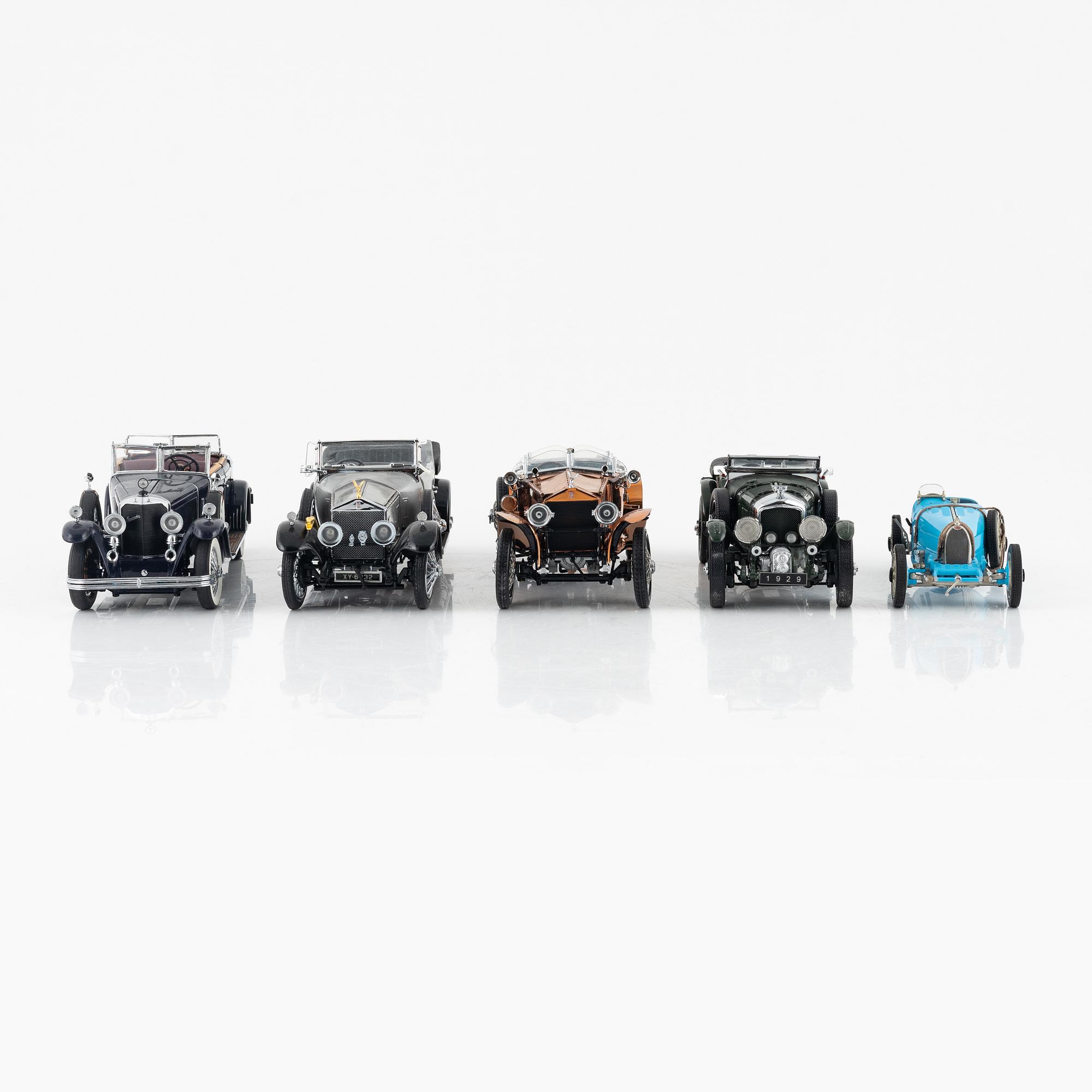 Nine die cast model cars, Franklin Mint.