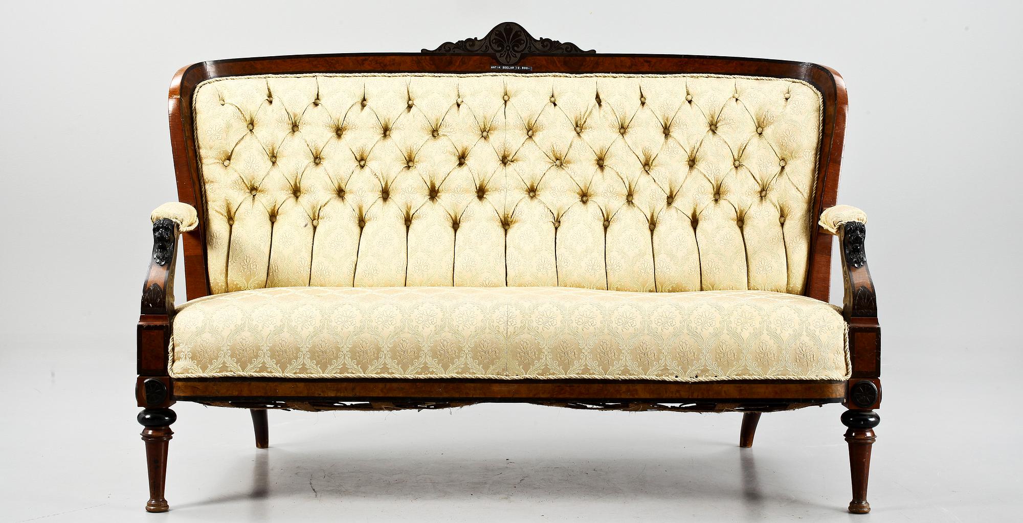 SOFFA samt STOLAR, 4 st, nyrenässans, 1800-talets andra hälft.