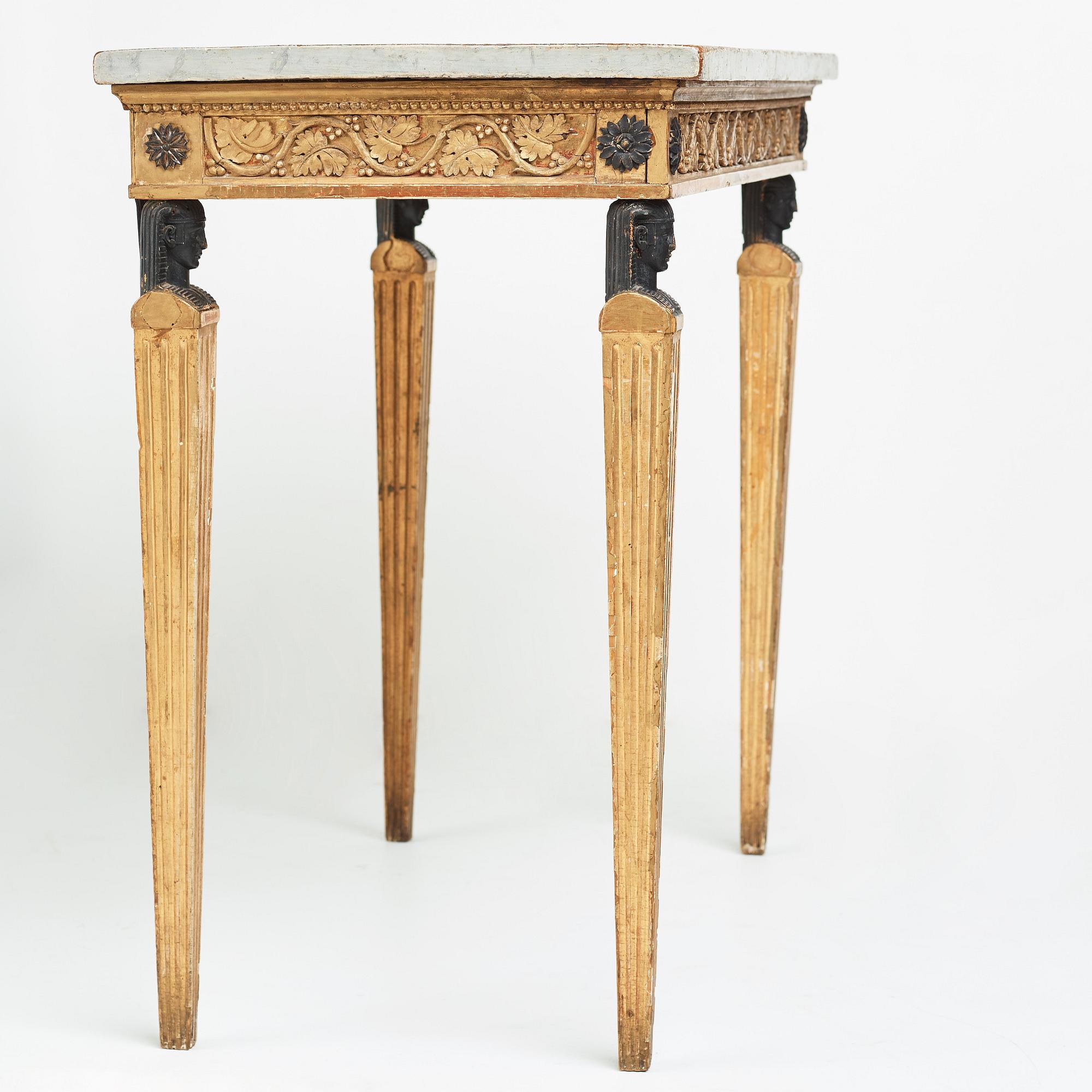 A late Gustavian late 18th century console table.