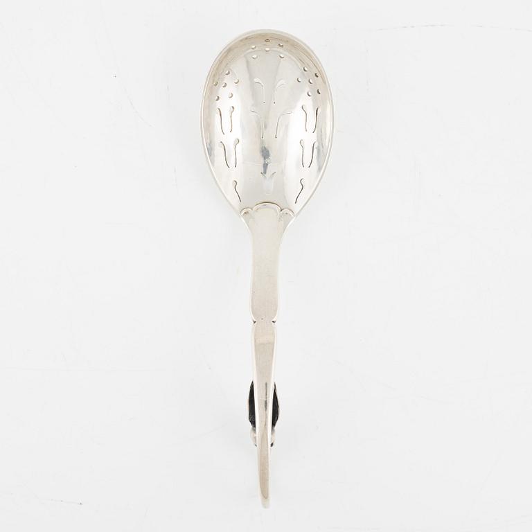 Georg Jensen, a No 21 silver sugar sprinkle spoon, Denmark.