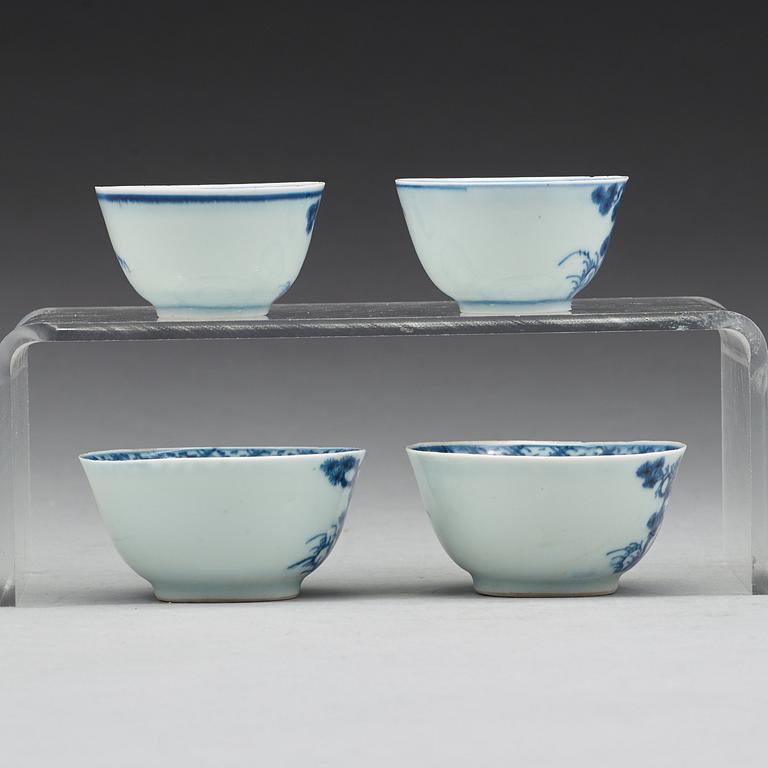 A set of four cups with stands, Qing dynasty, Qianlong (1736-95).