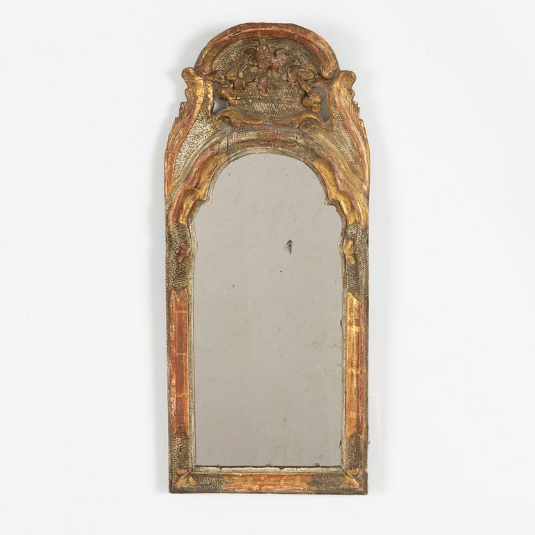 A giltwood rococo mirror by P. J. Helin and J. Beckman, mid 18th century.