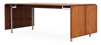 A Hans J Wegner palisander and steel 'AT 319' table, Andreas Tuck, Denmark 1960's.
