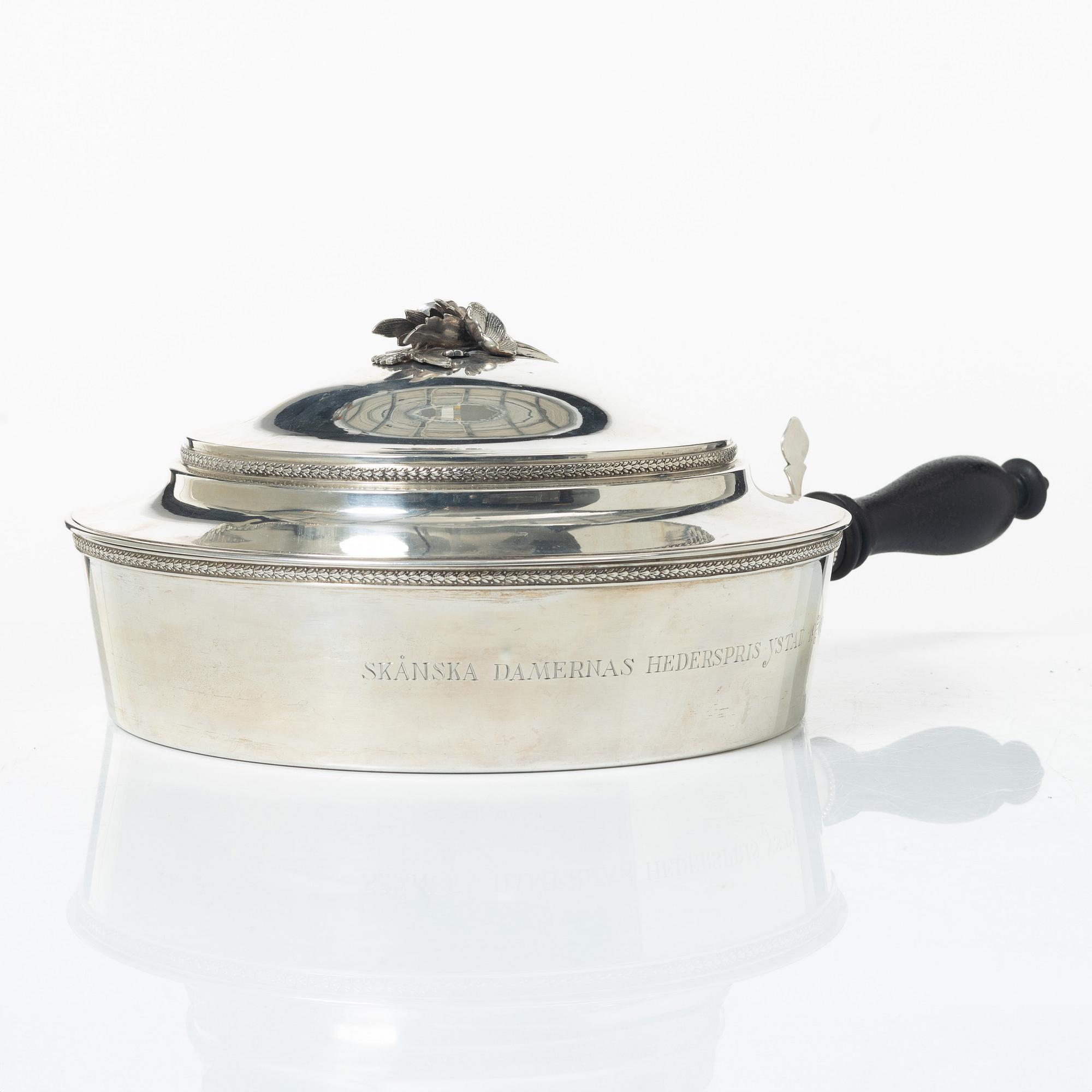 Karott med lock, silver, Carl Sandberg, Ystad 1903.