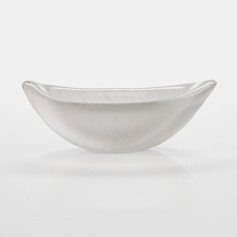Tapio Wirkkala, taidelasi/malja, "Sulka", signeerattu Tapio Wirkkala Iittala -55.