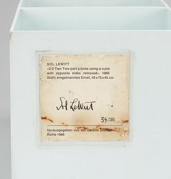 Sol LeWitt, "2/2 Two two-part pieces using a cube with opposite sides removed".